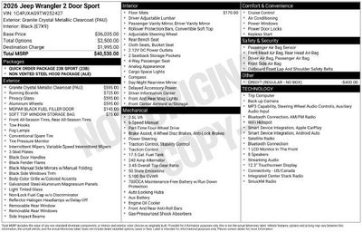 2026 Jeep Wrangler Sport