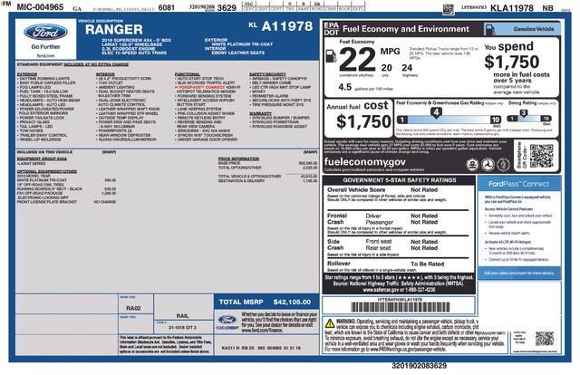 2019 Ford Ranger LARIAT