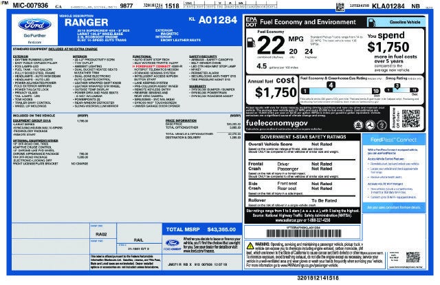 2019 Ford Ranger LARIAT