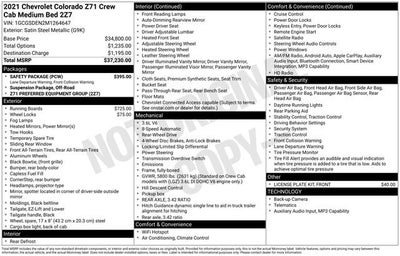 2021 Chevrolet Colorado 2WD Z71