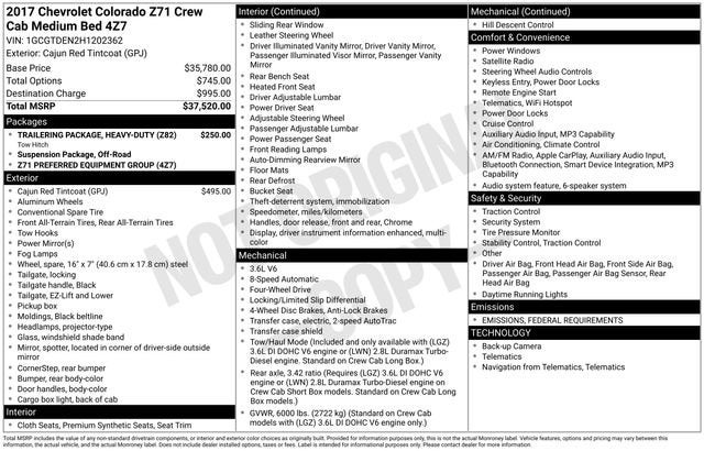 2017 Chevrolet Colorado 4WD Z71