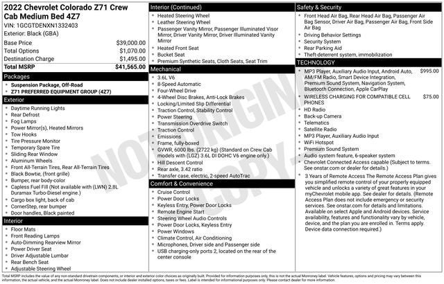 2022 Chevrolet Colorado 4WD Z71