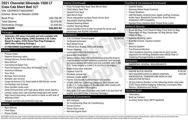 2021 Chevrolet Silverado 1500 LT