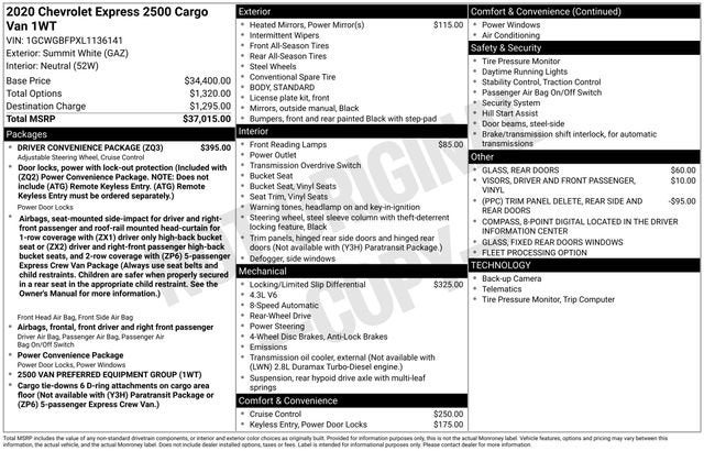 2020 Chevrolet Express 2500 Work Van