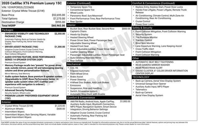 2020 Cadillac XT6 FWD Premium Luxury