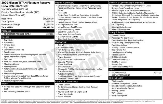 2020 Nissan Titan Platinum Reserve