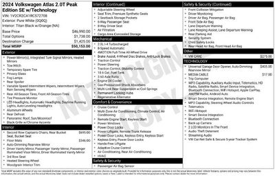 2024 Volkswagen Atlas 2.0T Peak Edition SE w/Technology