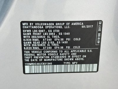 2018 Volkswagen Atlas 3.6L V6 SEL