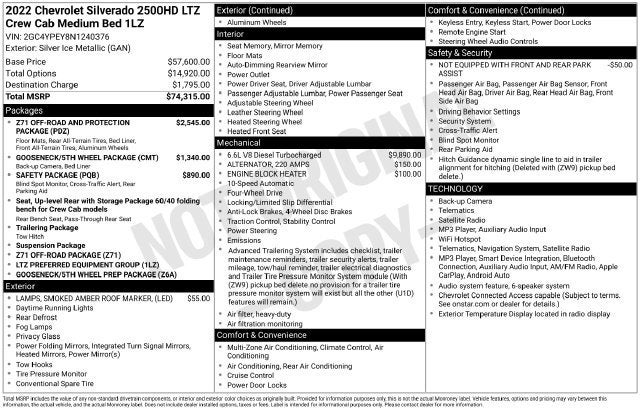 2022 Chevrolet Silverado 2500HD LTZ