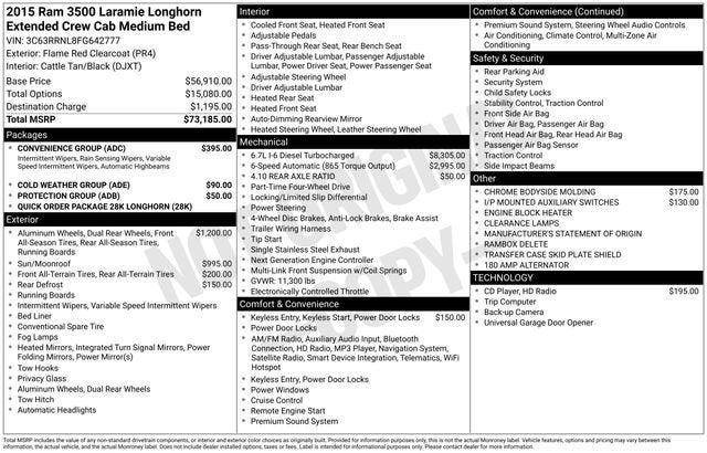 2015 RAM 3500 Longhorn