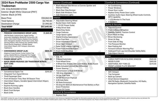 2024 RAM ProMaster 2500 Tradesman