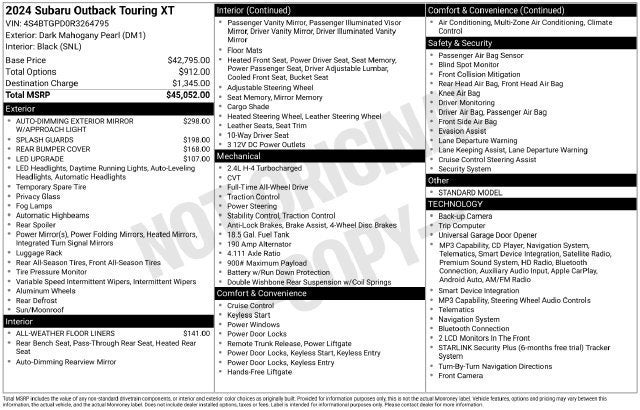 2024 Subaru Outback Touring XT