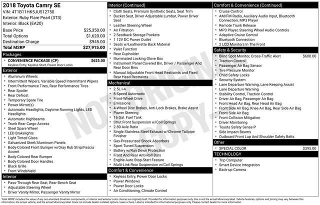 2018 Toyota Camry LE