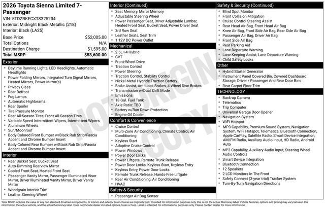 2026 Toyota Sienna Limited