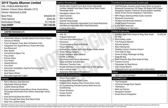 2019 Toyota 4Runner Limited