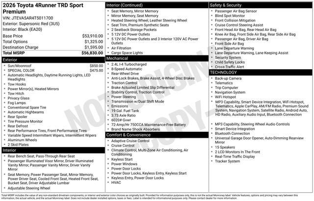 2026 Toyota 4Runner TRD Sport Premium