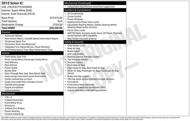 2012 Scion tC Base