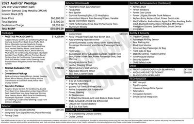 2021 Audi Q7 Prestige