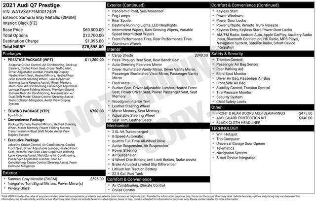 2021 Audi Q7 Prestige