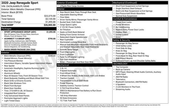 2020 Jeep Renegade Sport