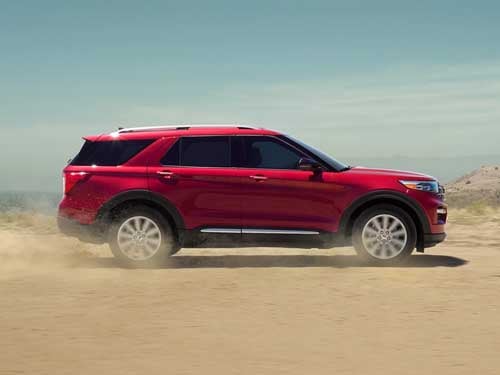 2023 Ford Explorer driving in the sand