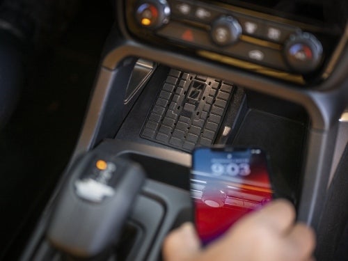 2024 Ford Ranger view of person placing phone on wireless charging pad